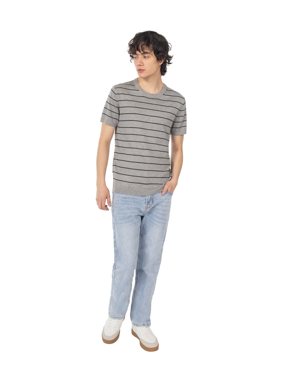 Jeans relaxed straight lavado medio para hombre 5