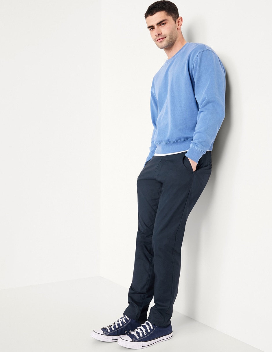 Pantalón chino regular de algodón para hombre