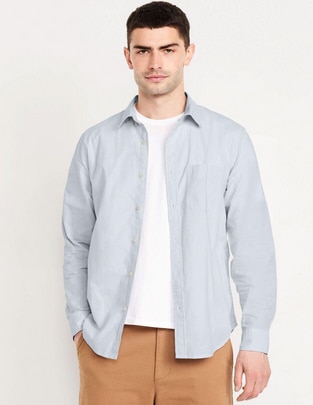 Camisa casual de algodón manga larga para hombre
