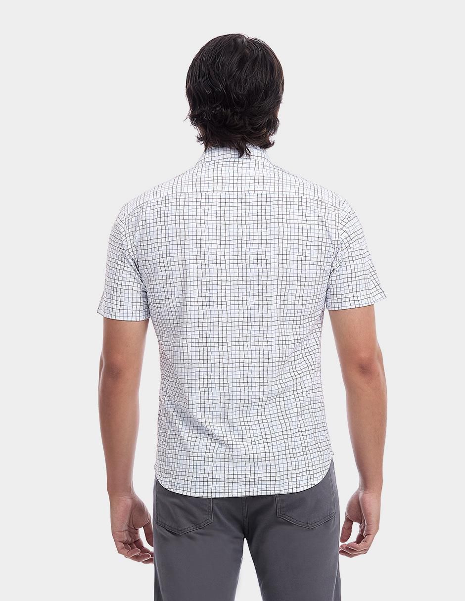 Camisa business casual manga corta para hombre