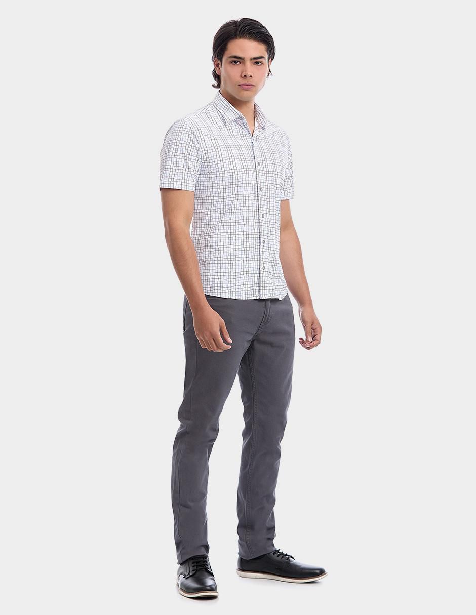 Camisa business casual manga corta para hombre 6