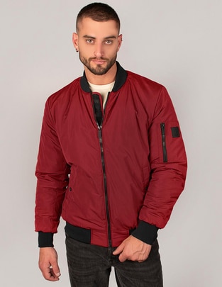 Chamarra bomber impermeable con bolsillos para hombre