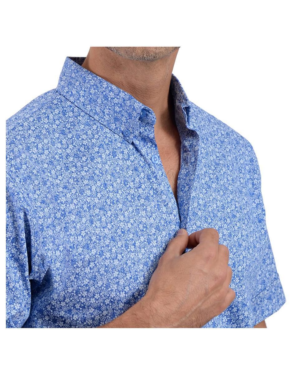 Camisa playa de algodón manga corta para hombre