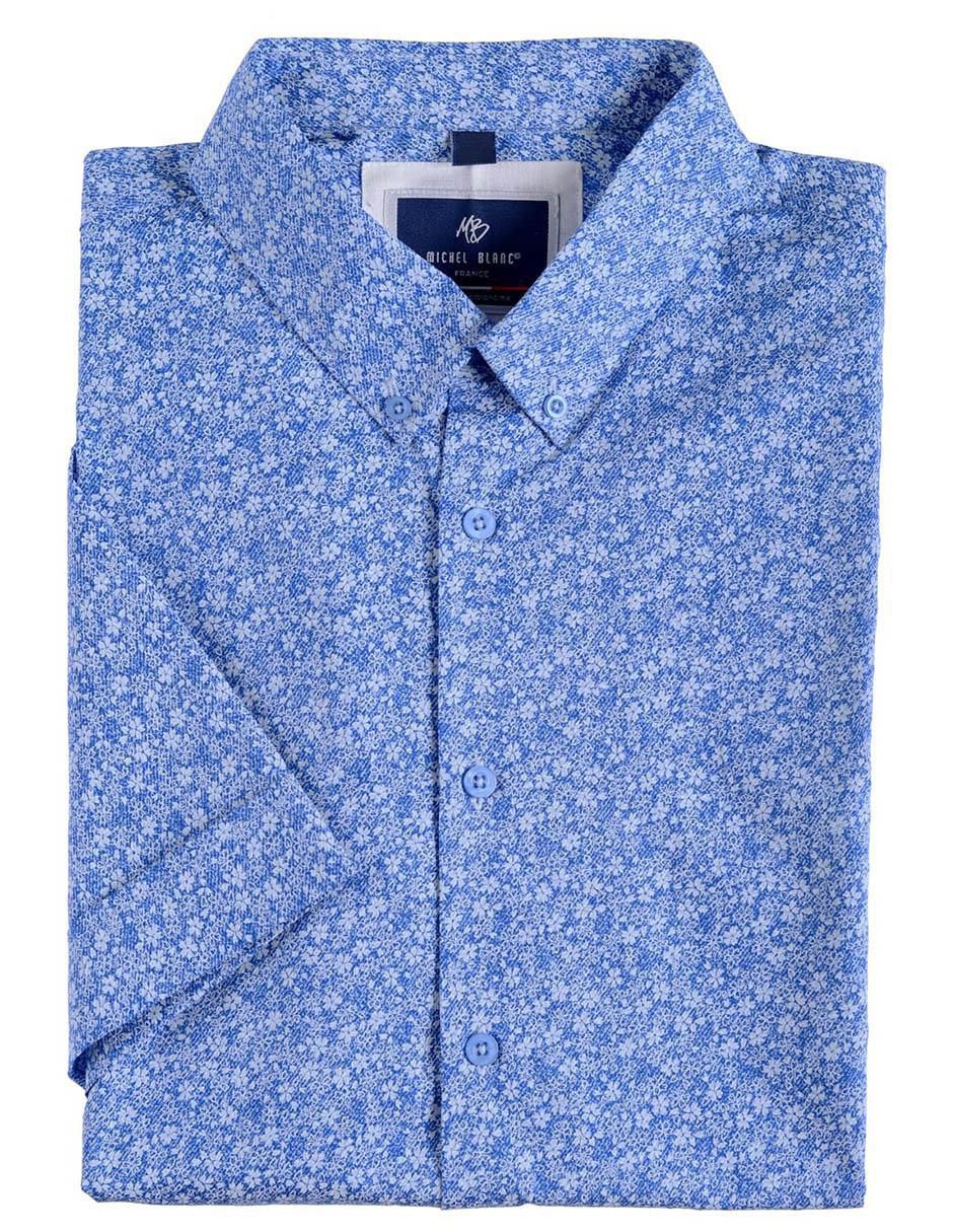 Camisa playa de algodón manga corta para hombre
