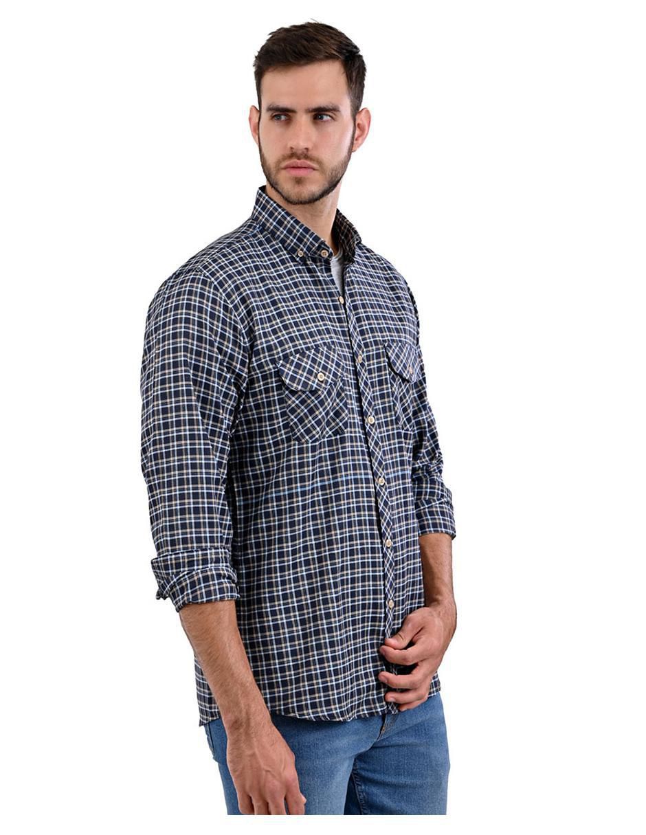 Camisa casual manga larga para hombre