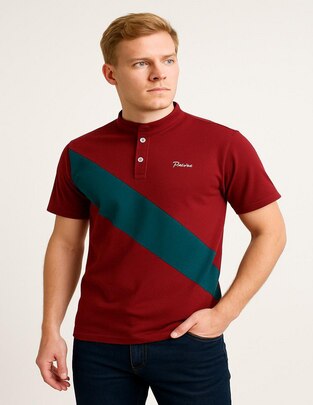 Playera cuello mao para hombre