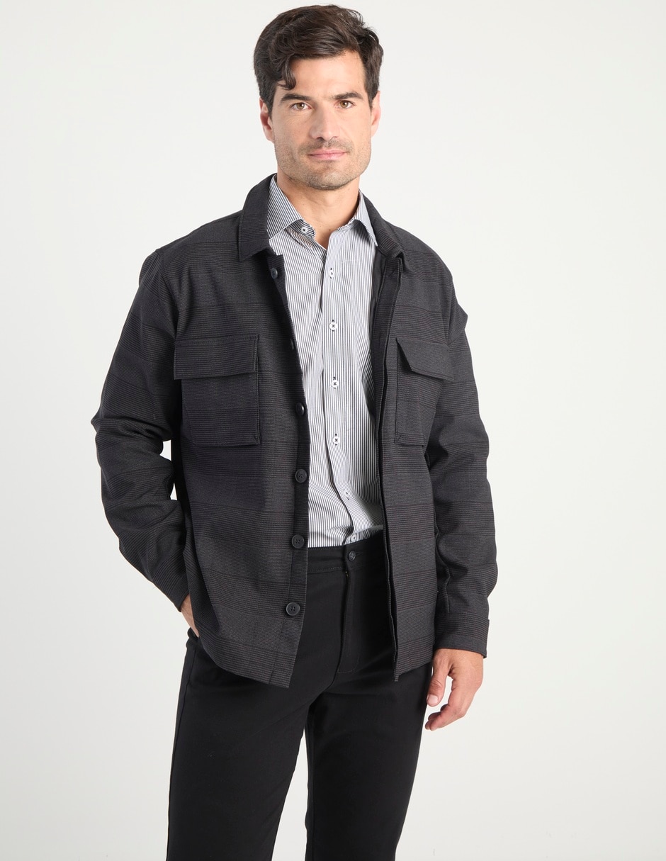 Sobrecamisa casual manga larga para hombre 1