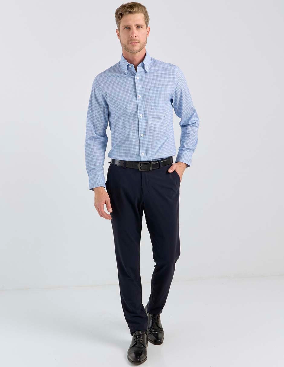 Camisa business casual Haggar de algodón manga larga para hombre