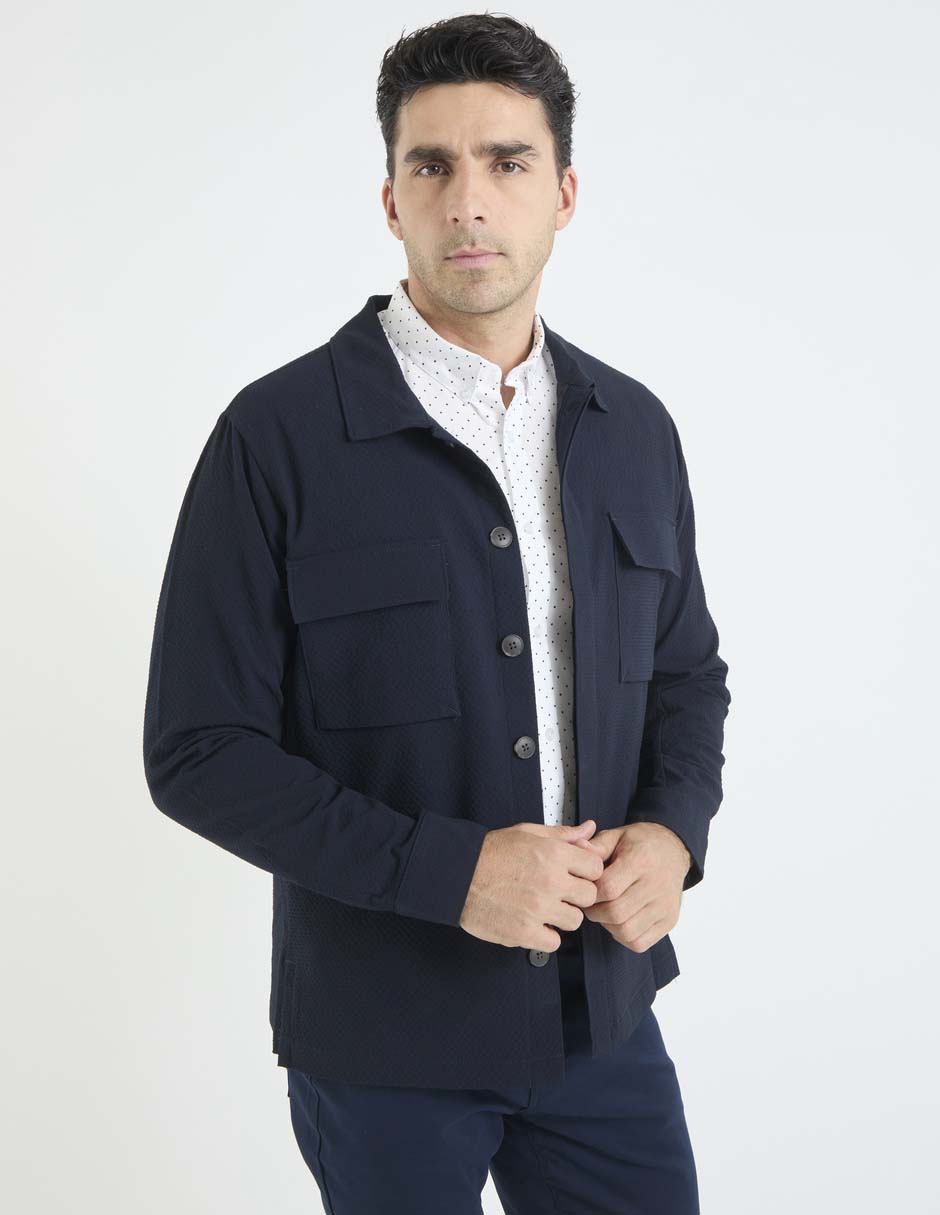Sobrecamisa casual manga larga para hombre