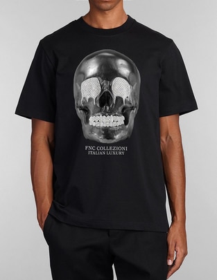 Playera Fnc Collezioni Skull Diamond cuello redondo para hombre
