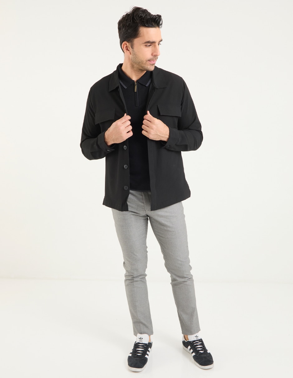 Sobrecamisa casual manga larga para hombre 3