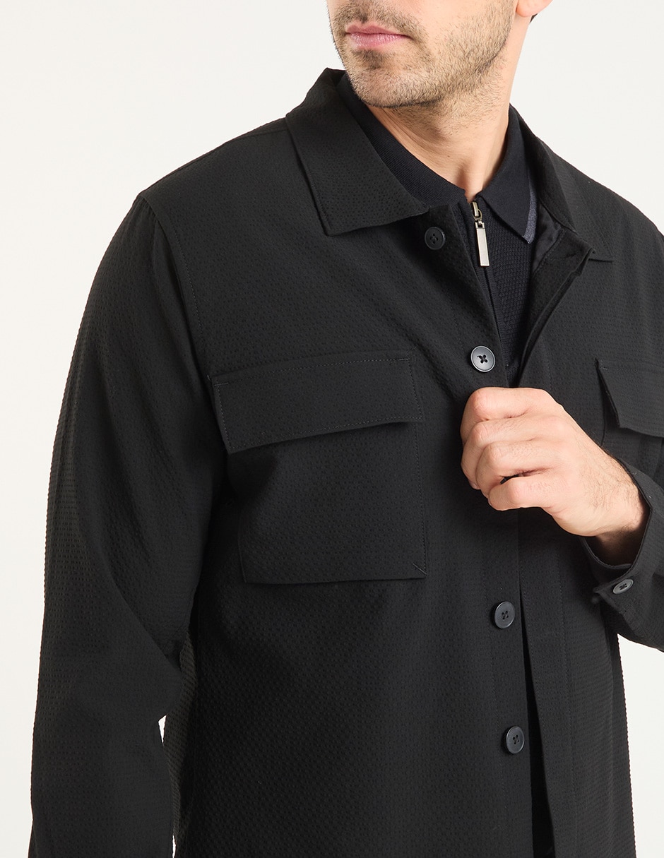 Sobrecamisa casual manga larga para hombre 4