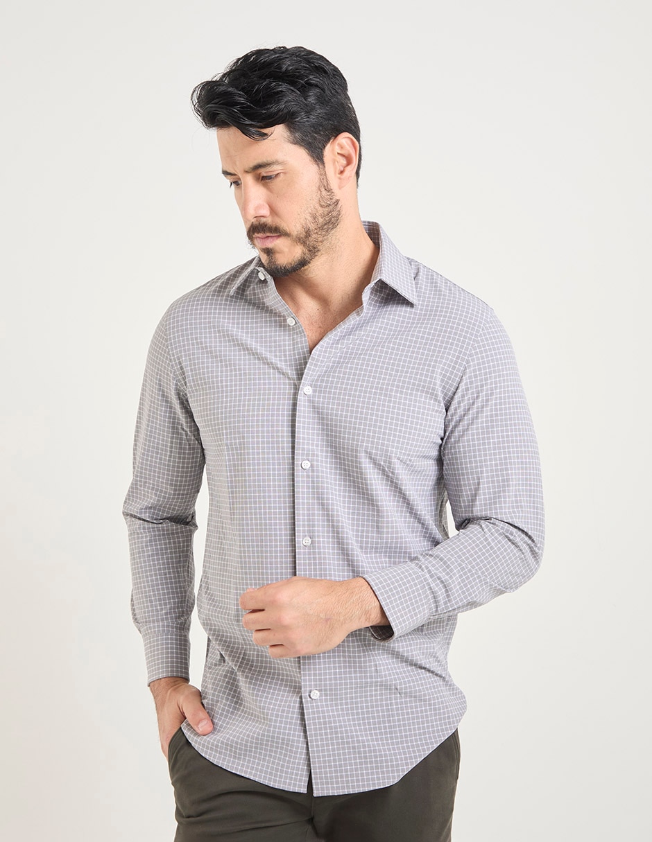 Camisa casual manga larga para hombre 1