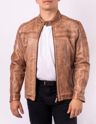 Chamarra para motociclista impermeable de piel bolsa con cierre para hombre