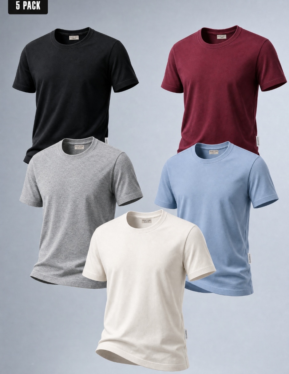 Set playera cuello redondo para hombre Set playera cuello redondo para hombre