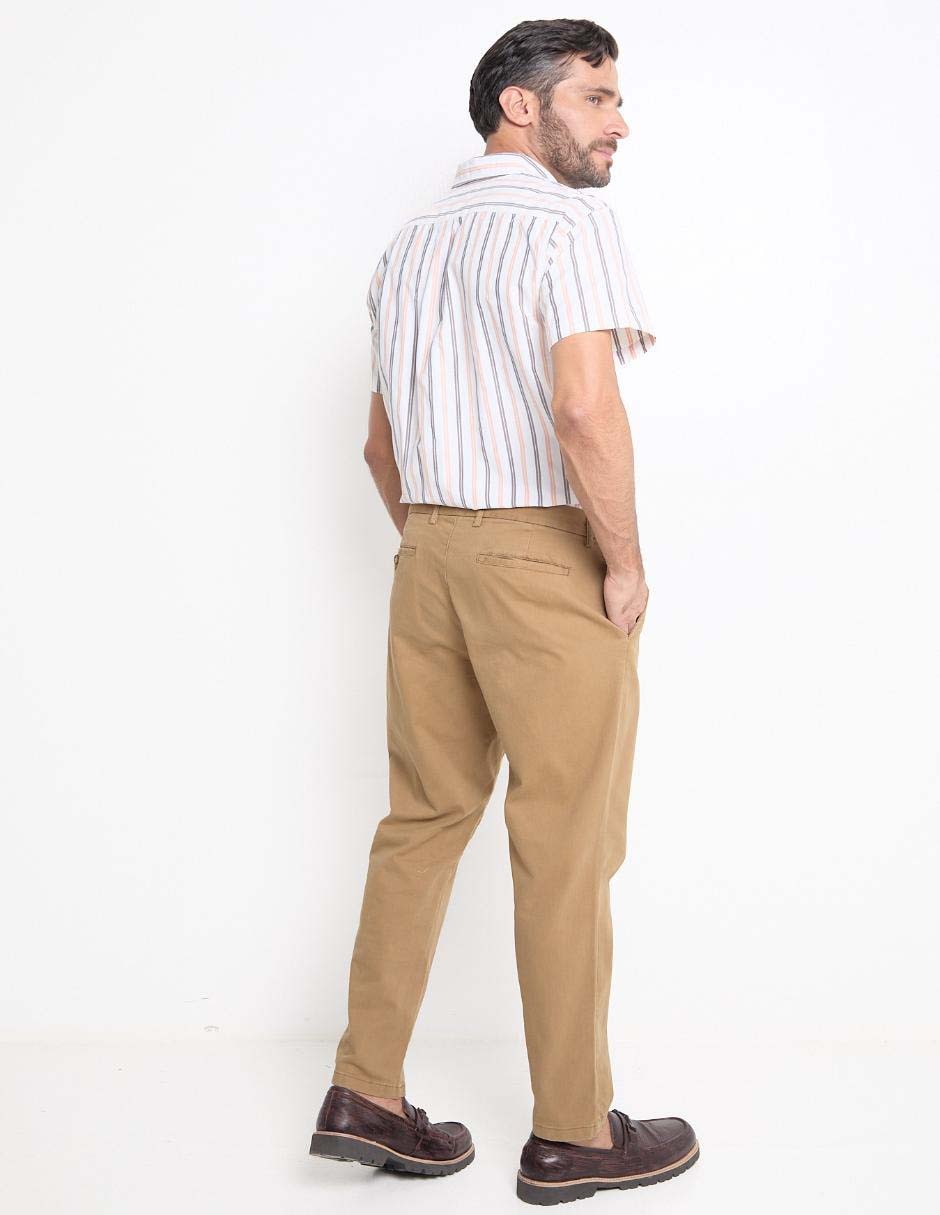 Pantalón chino recto de algodón para hombre 2