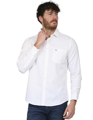 Camisa casual de algodón manga larga para hombre