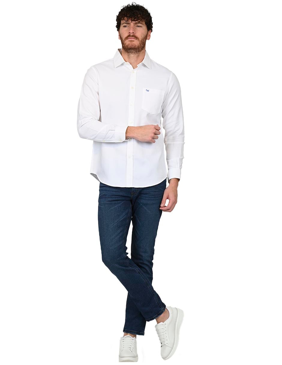 Camisa casual de algodón manga larga para hombre