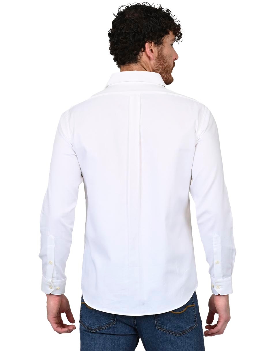 Camisa casual de algodón manga larga para hombre
