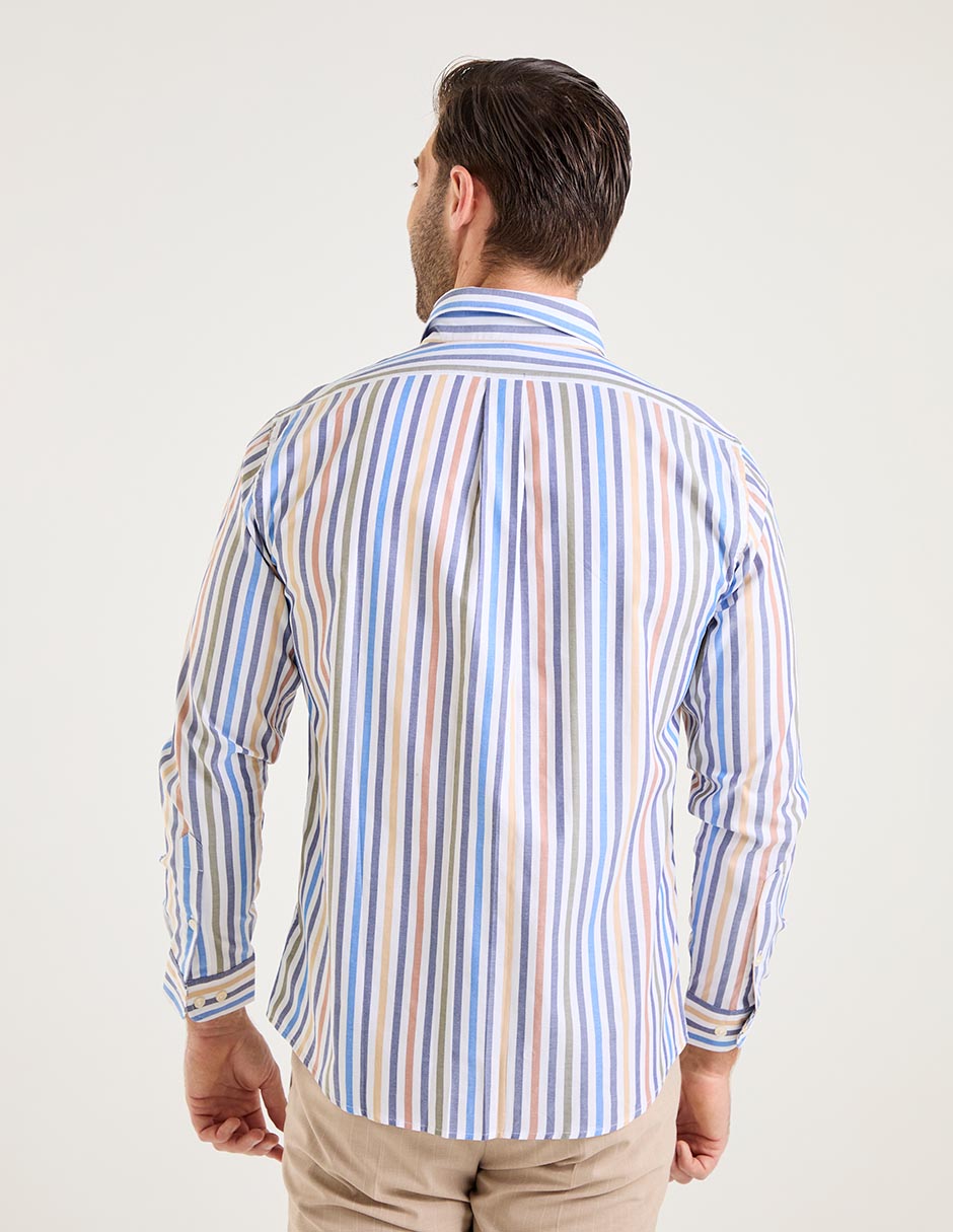 Camisa casual Ferrioni de algodón manga larga para hombre