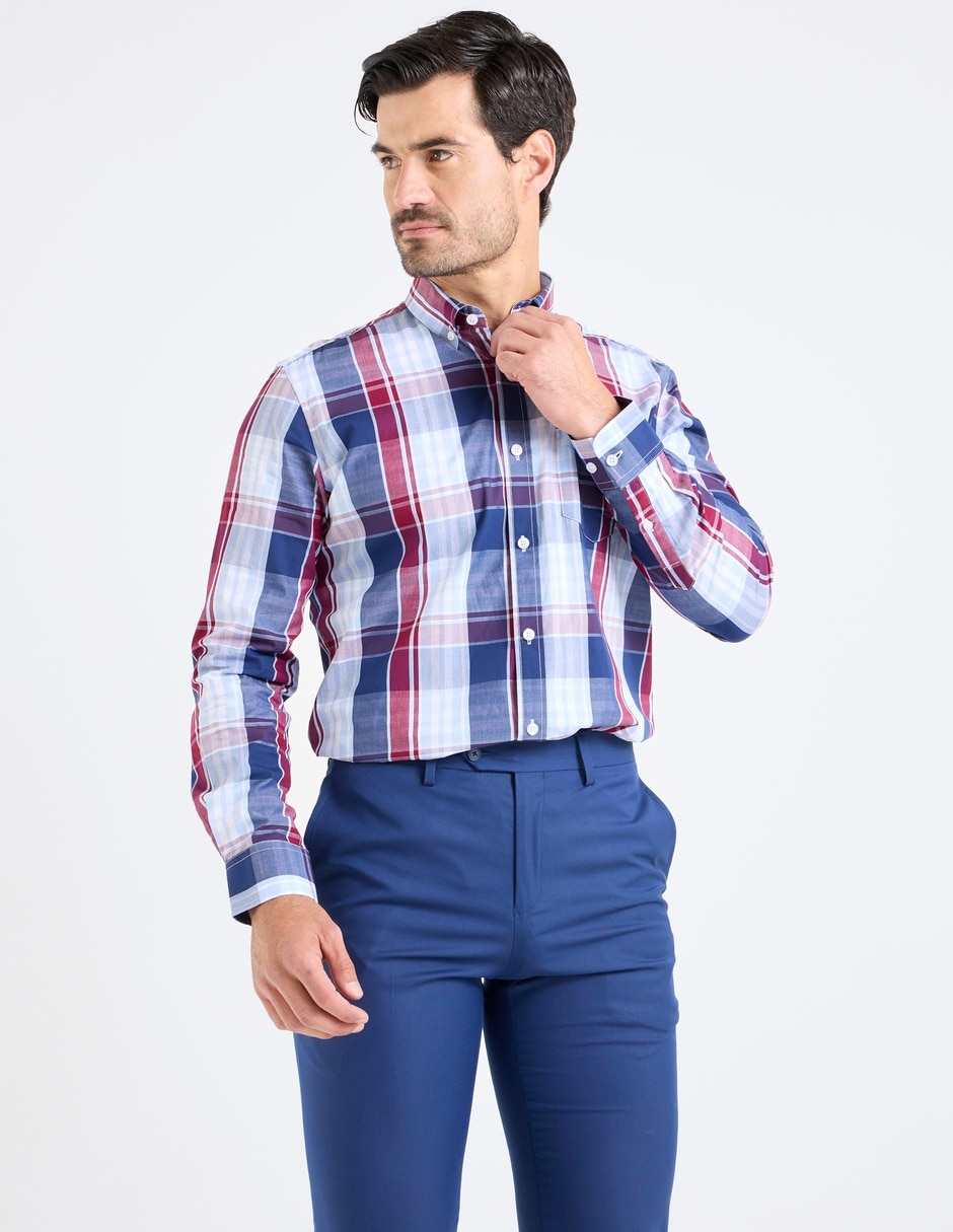 Camisa casual de algodón manga larga para hombre Camisa casual de algodón manga larga para hombre