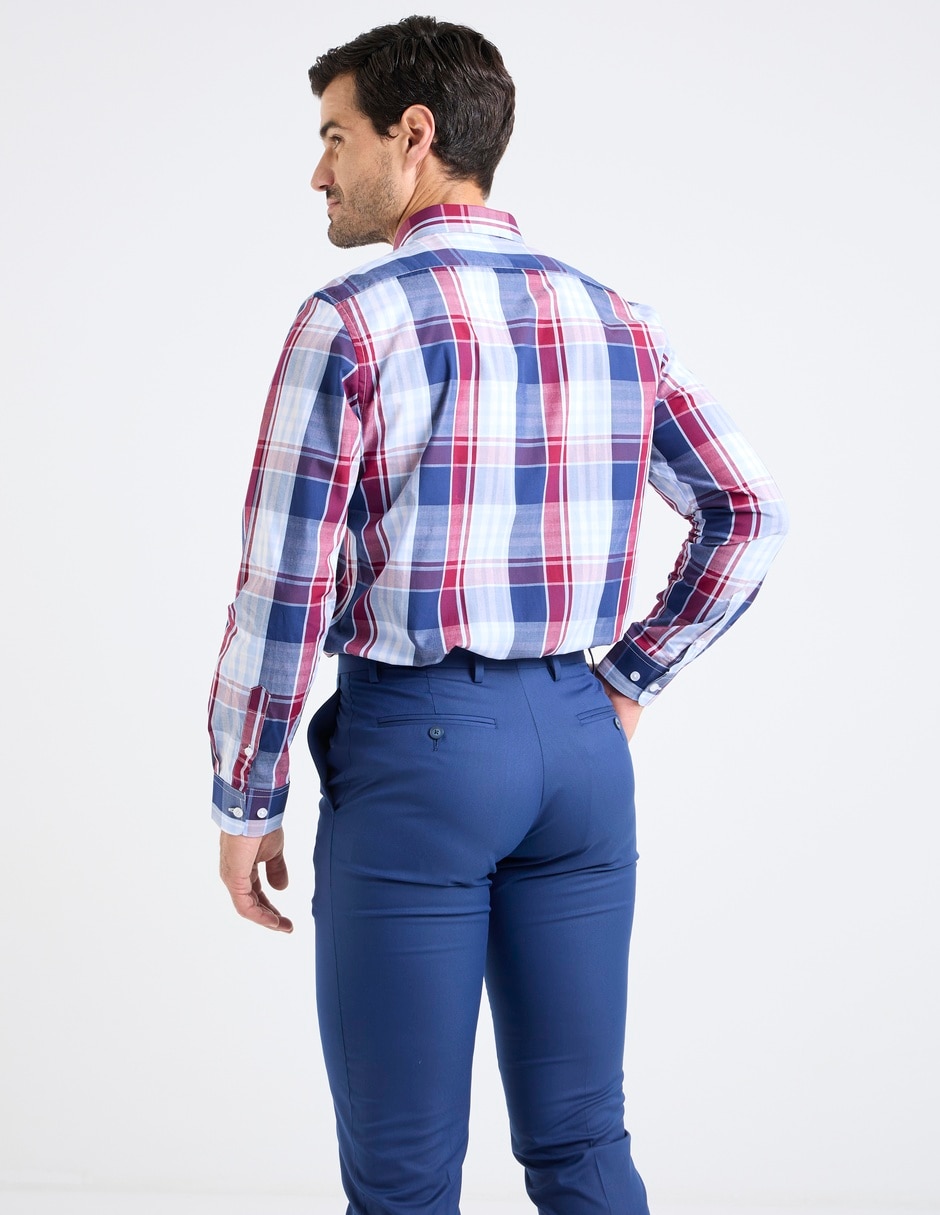 Camisa casual de algodón manga larga para hombre