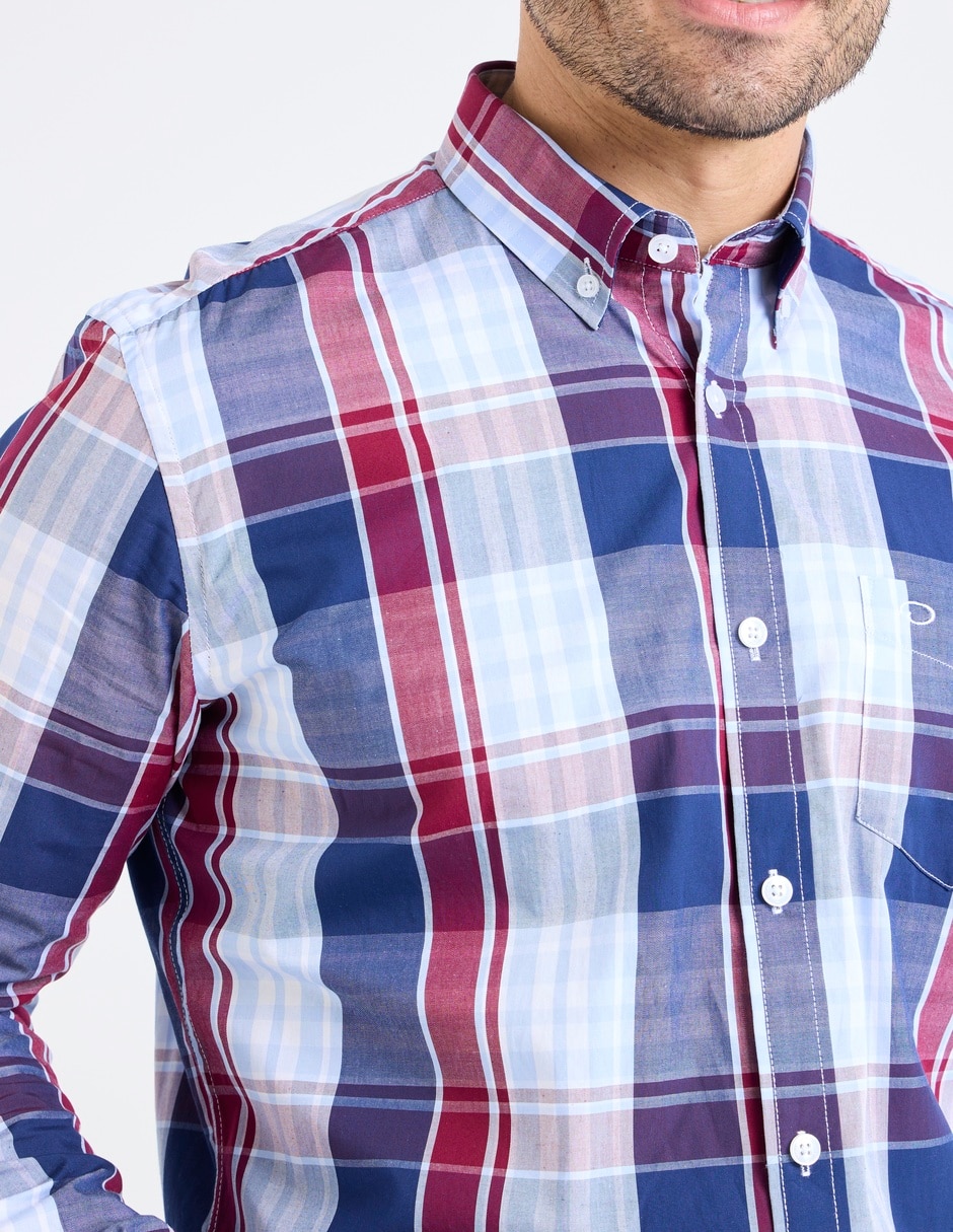 Camisa casual de algodón manga larga para hombre
