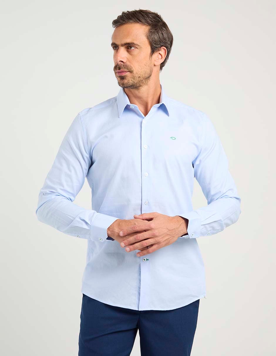 Camisa casual de algodón manga larga para hombre 1