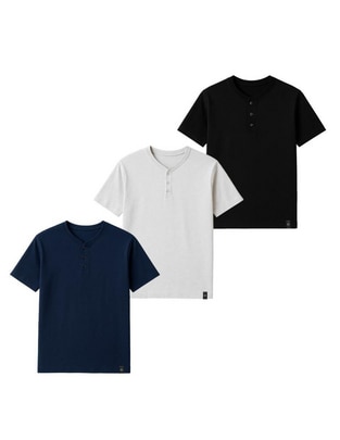 Set playera cuello henley para hombre