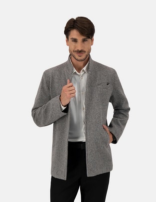 Abrigo de lana impermeable texturizado para hombre
