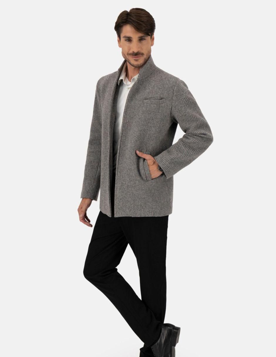 Abrigo de lana impermeable texturizado para hombre 5