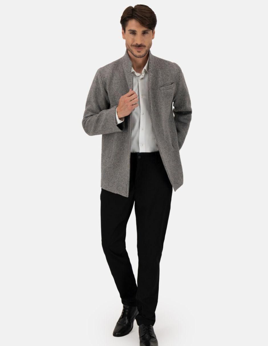Abrigo de lana impermeable texturizado para hombre