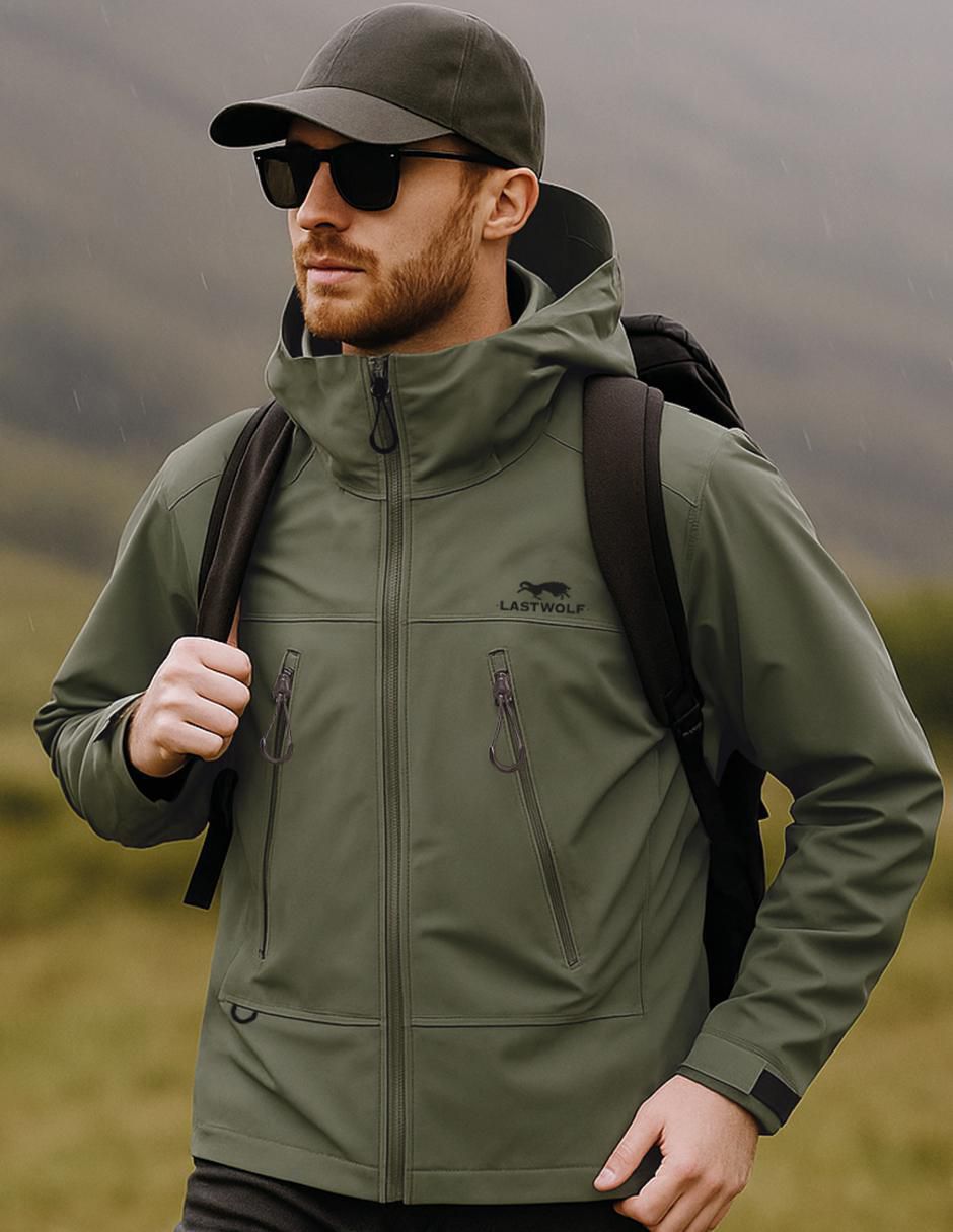 Chamarra cazadora impermeable con capucha para hombre 4