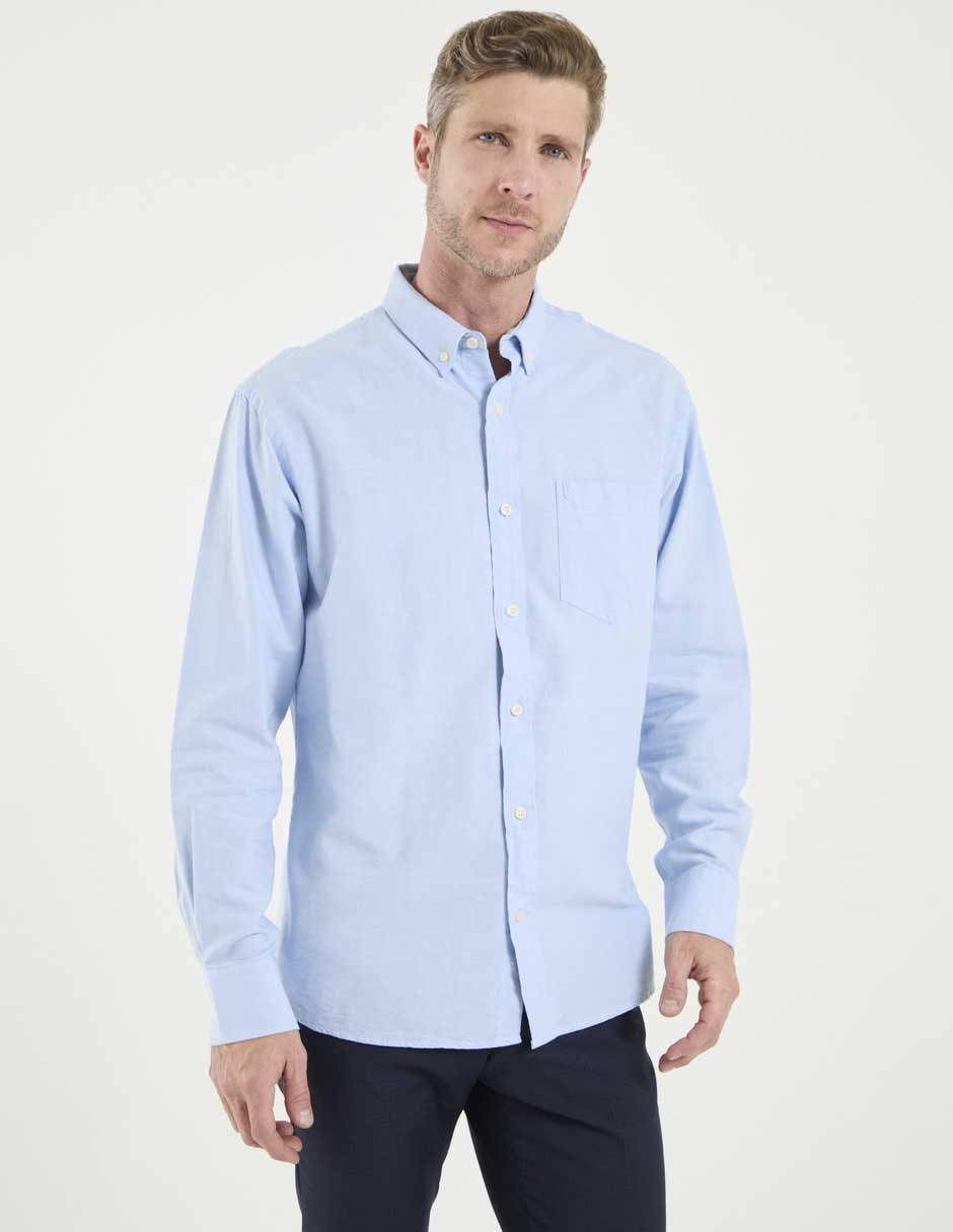 Camisa casual Izod de algodón manga larga para hombre