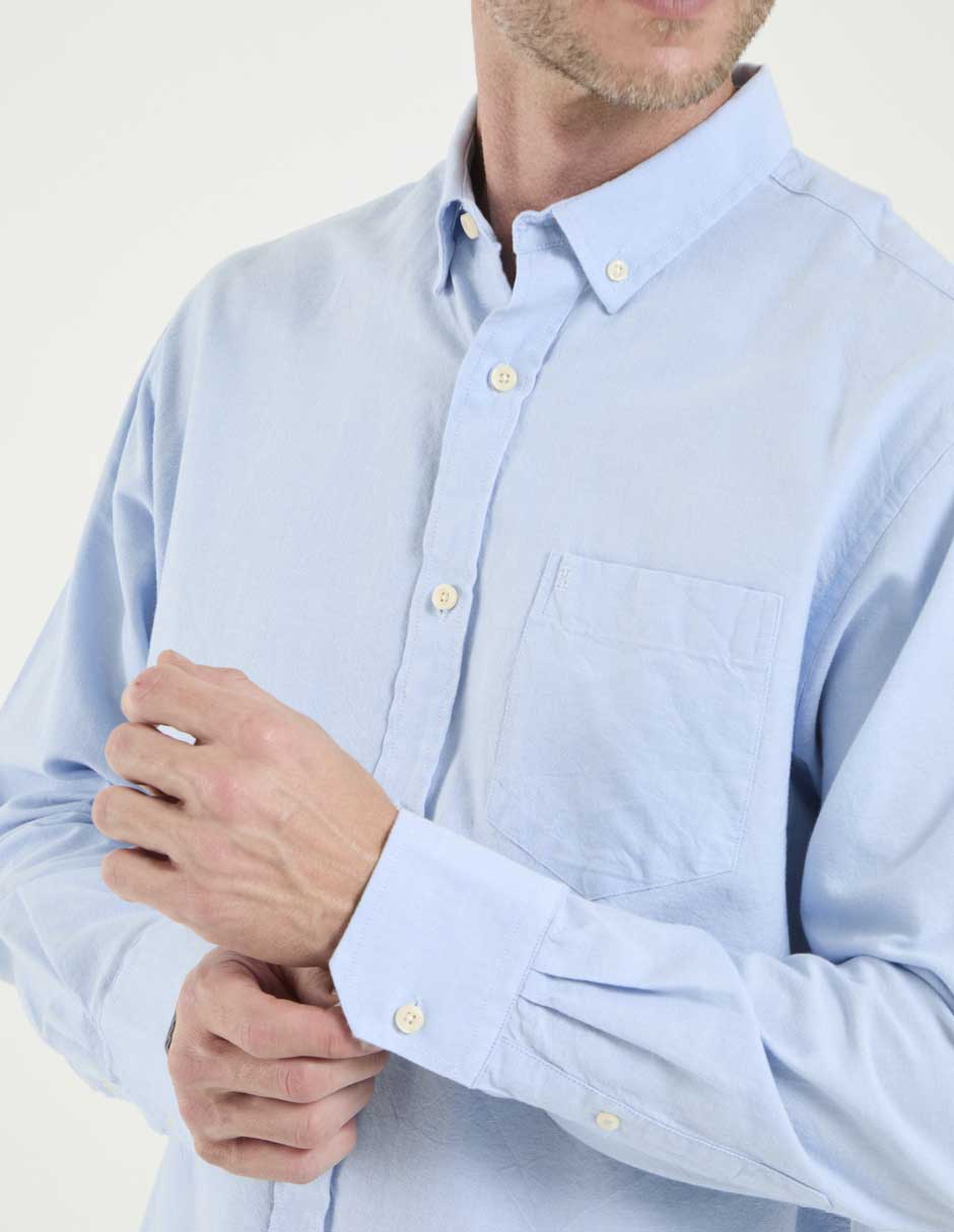 Camisa casual Izod de algodón manga larga para hombre