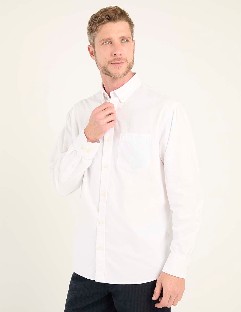 Camisa casual Izod de algodón manga larga para hombre