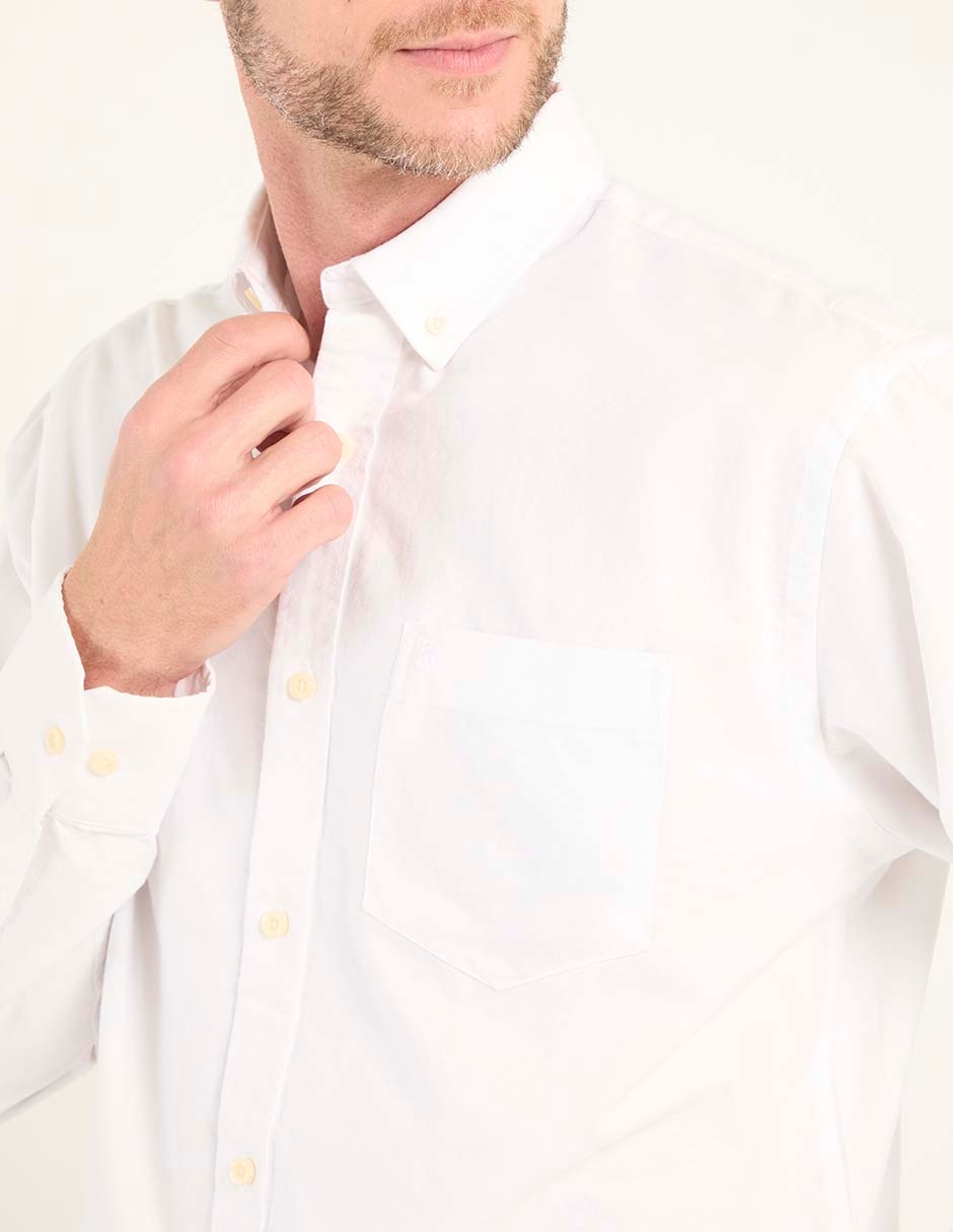 Camisa casual Izod de algodón manga larga para hombre