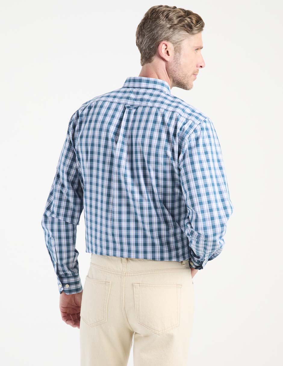Camisa casual Izod de algodón manga larga para hombre