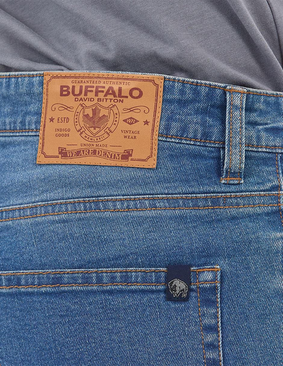 Jeans straight Buffalo Jeans David Bitton lavado stone wash para hombre