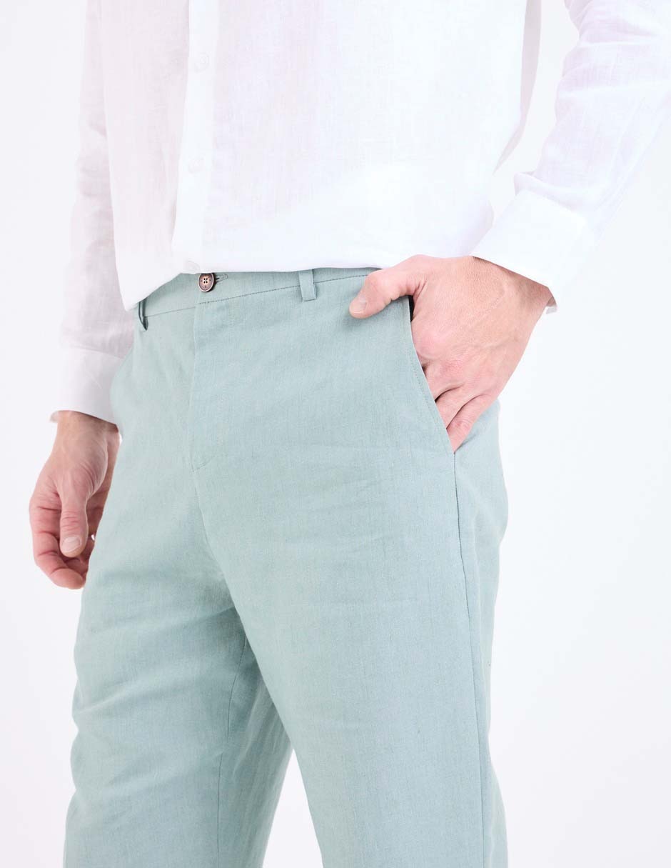 Pantalón chino slim Ábito de lino para hombre