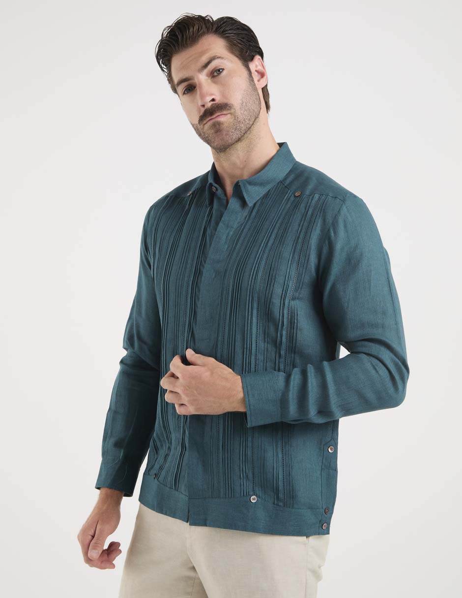 Guayabera manga larga para mujer