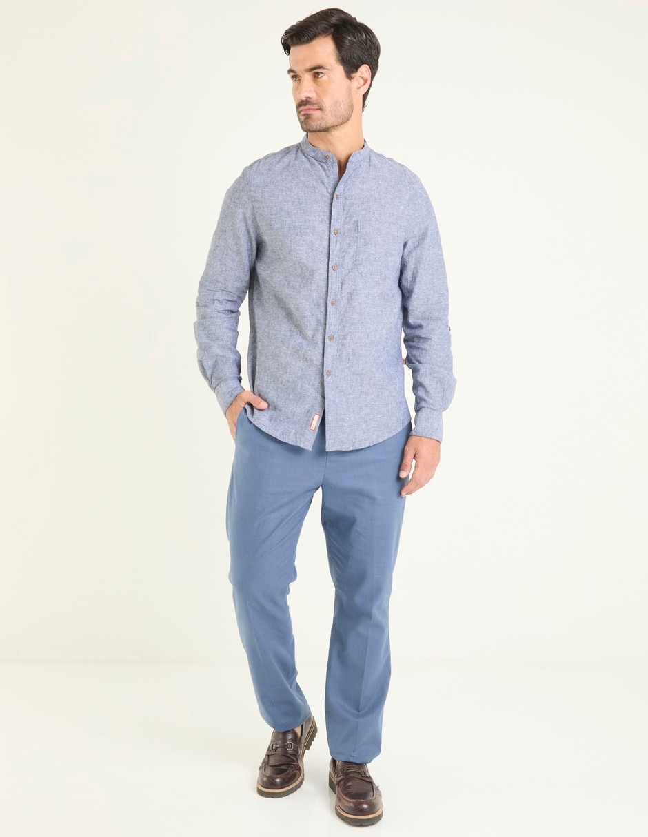 Camisa de algodón manga larga para hombre