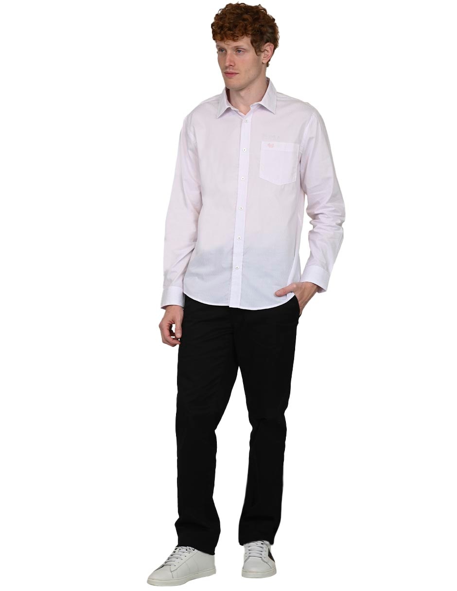 Camisa casual de algodón manga larga para hombre
