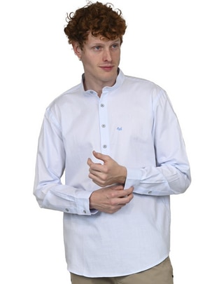 Camisa casual de algodón manga larga para hombre