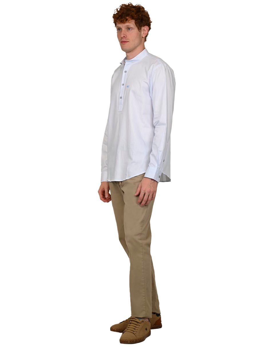 Camisa casual de algodón manga larga para hombre