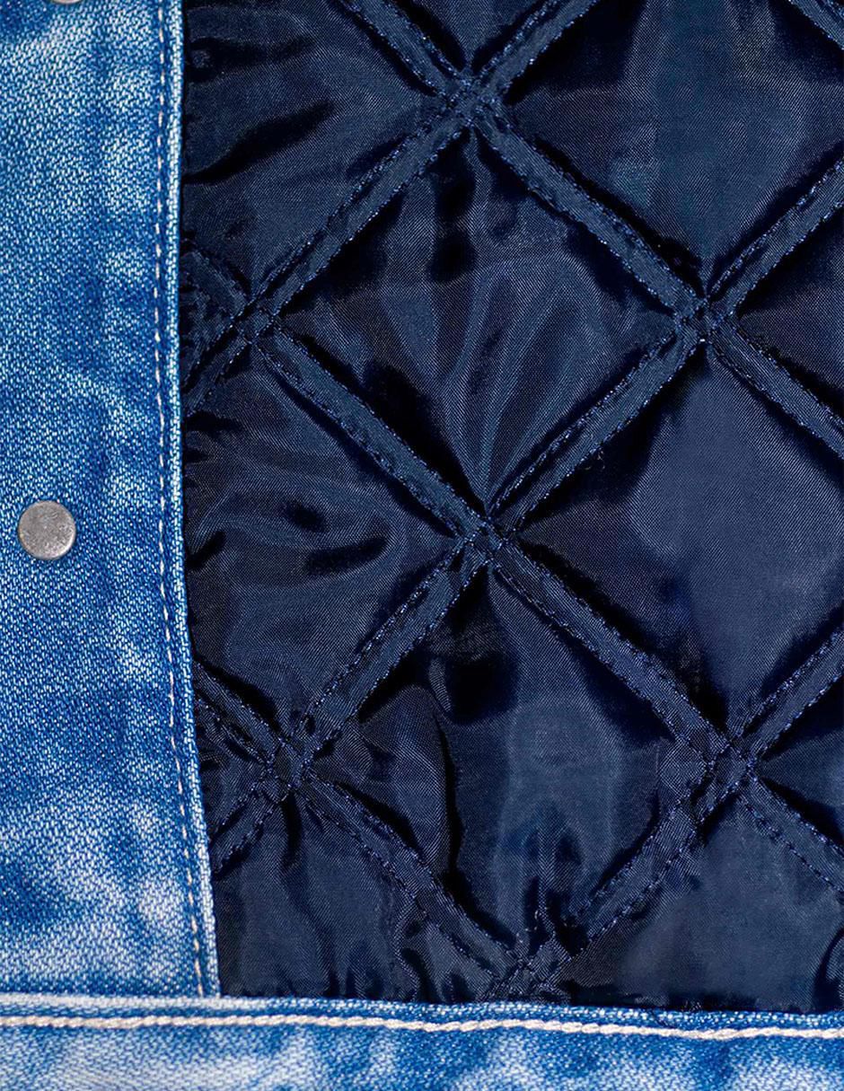 Chamarra denim de mezclilla con bolsillos para hombre