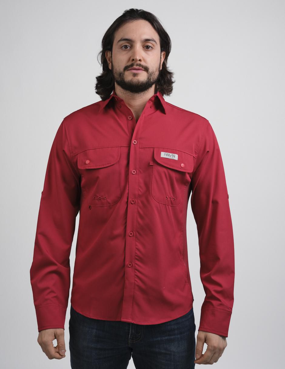 Camisa casual manga larga para hombre