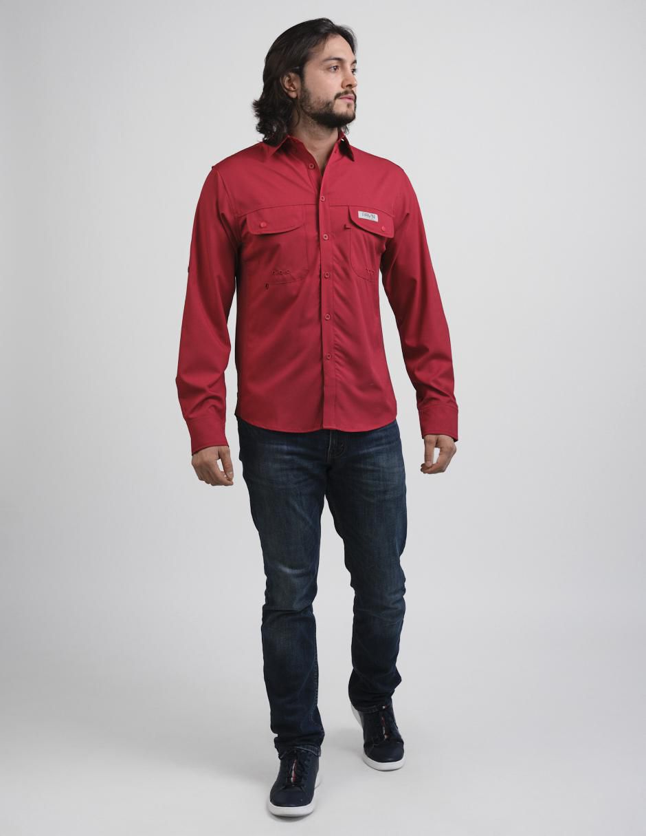 Camisa casual manga larga para hombre