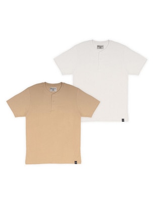 Set playera cuello henley para hombre Set playera cuello henley para hombre
