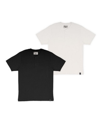 Set playera cuello henley para hombre